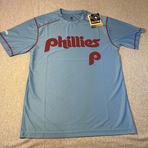 NWT Mens M Stitches Cooperstown Collection Philadelphia Phillies Shirt/Jersey